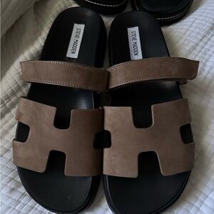 Steve Madden Tan Slide Sandals